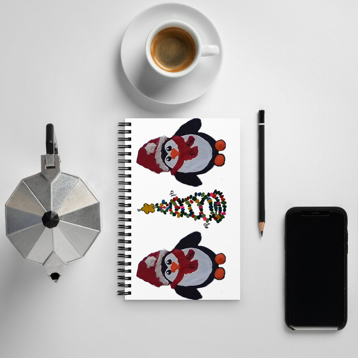 Christmas Penguins Spiral Notebook,dot journal,holiday journal,christmas notebook,writing journal,spiritual journal