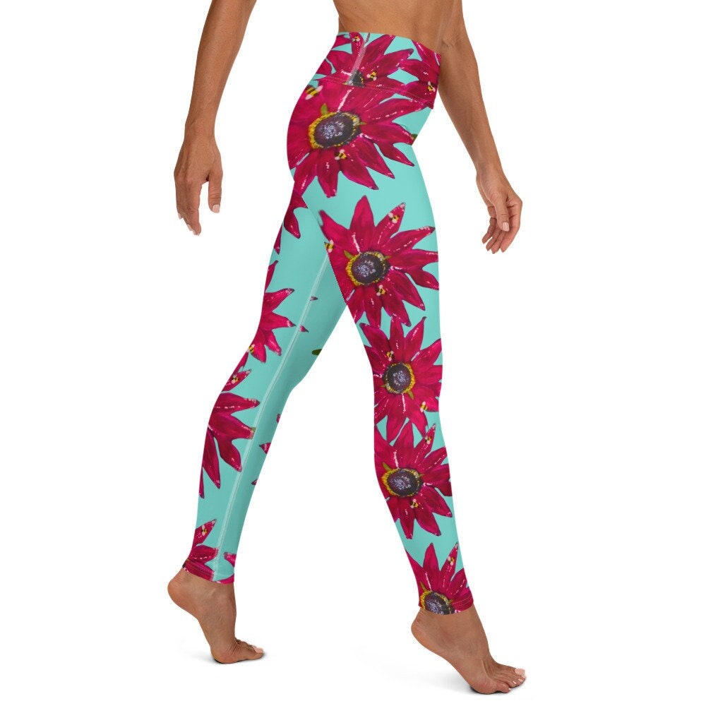 Rudbeckia Yoga Leggings,high waist leggings,fitness leggings,plus size,floral leggings,workout leggings