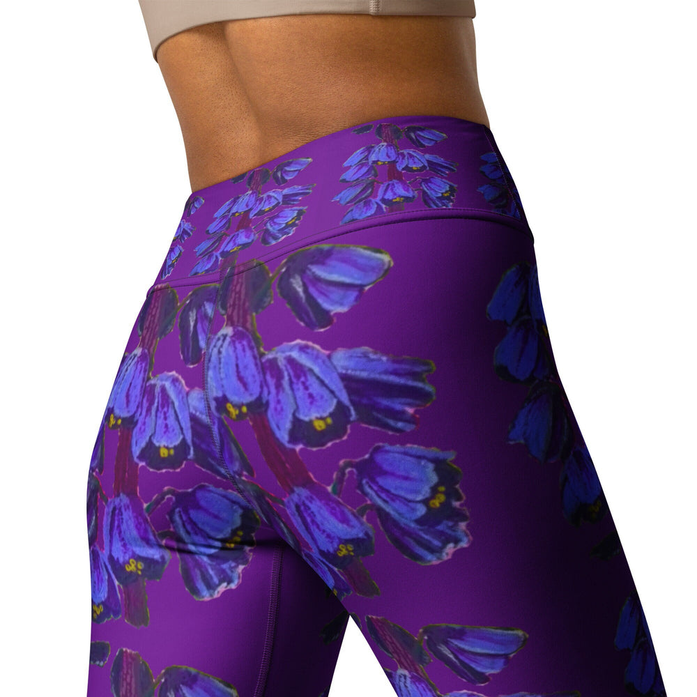 Purple Floral Yoga Leggings,high waist leggings,fitness leggings,activewear,plus size,colorful leggings,spandex leggings