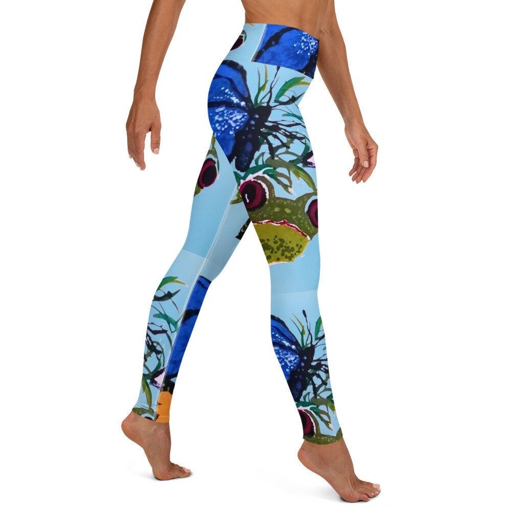 Frog leggings,butterfly leggings,dragonfly leggings,festival wear,women&#39;s yoga clothes,printed leggings,workout pants,women&#39;s activewear