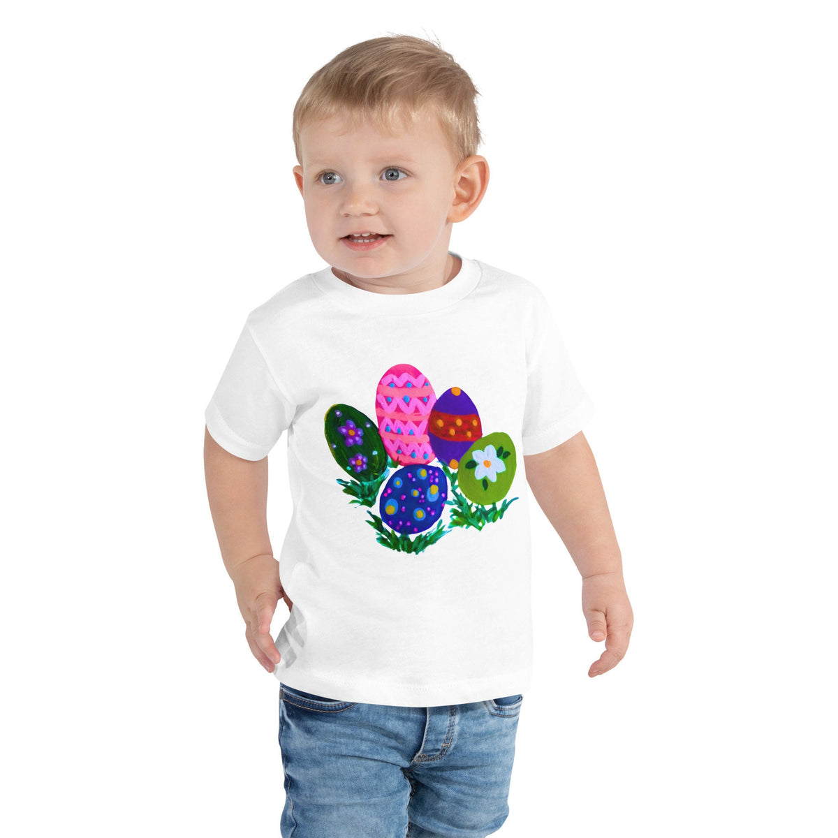 Easter Egg Hunt Toddler Short Sleeve Tee, Rabbit Lover Gift, Colorful Spring Shirt