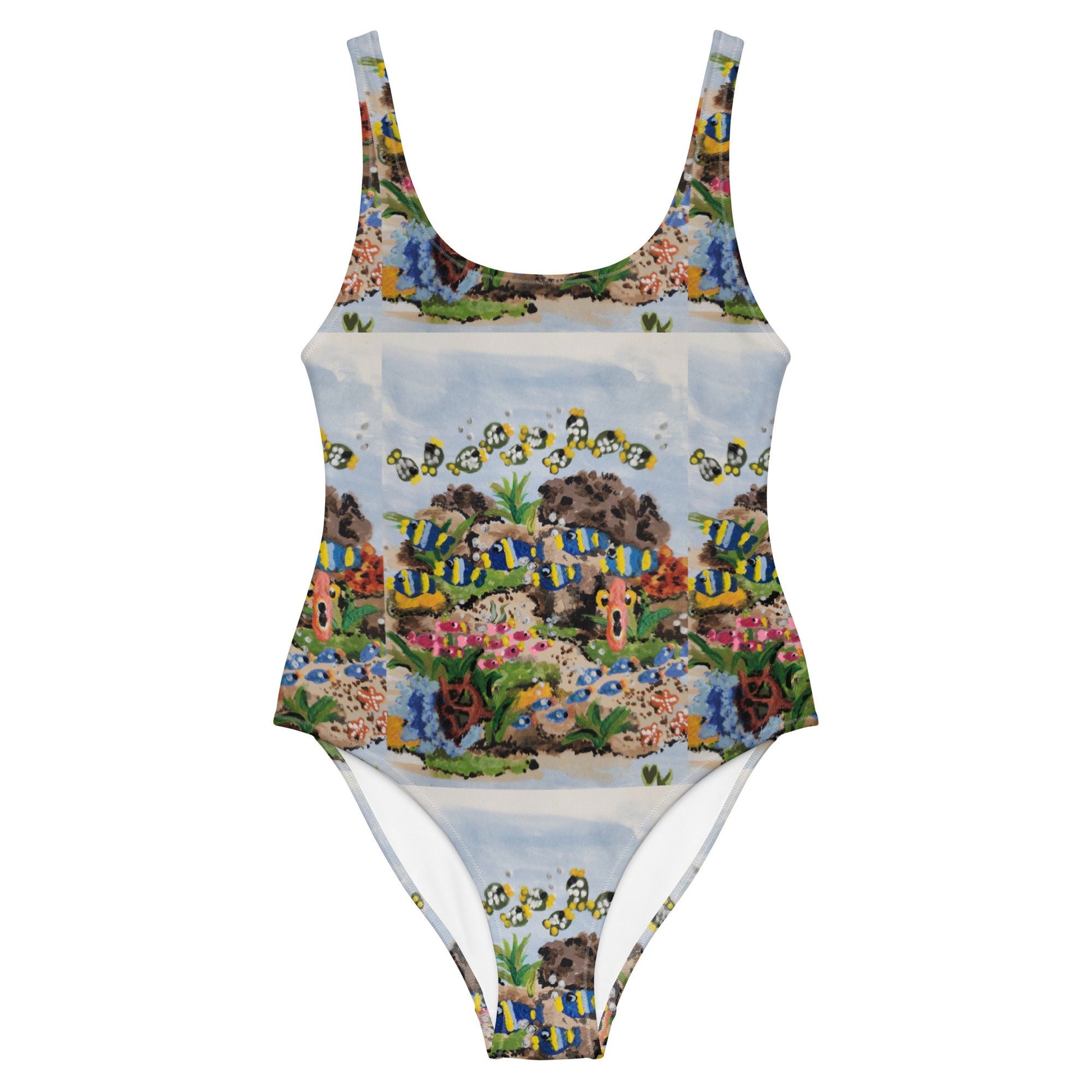 Ocean View One-Piece Swimsuit, Ladies Beach Swim Wear, Plus Size Bathing Suit
