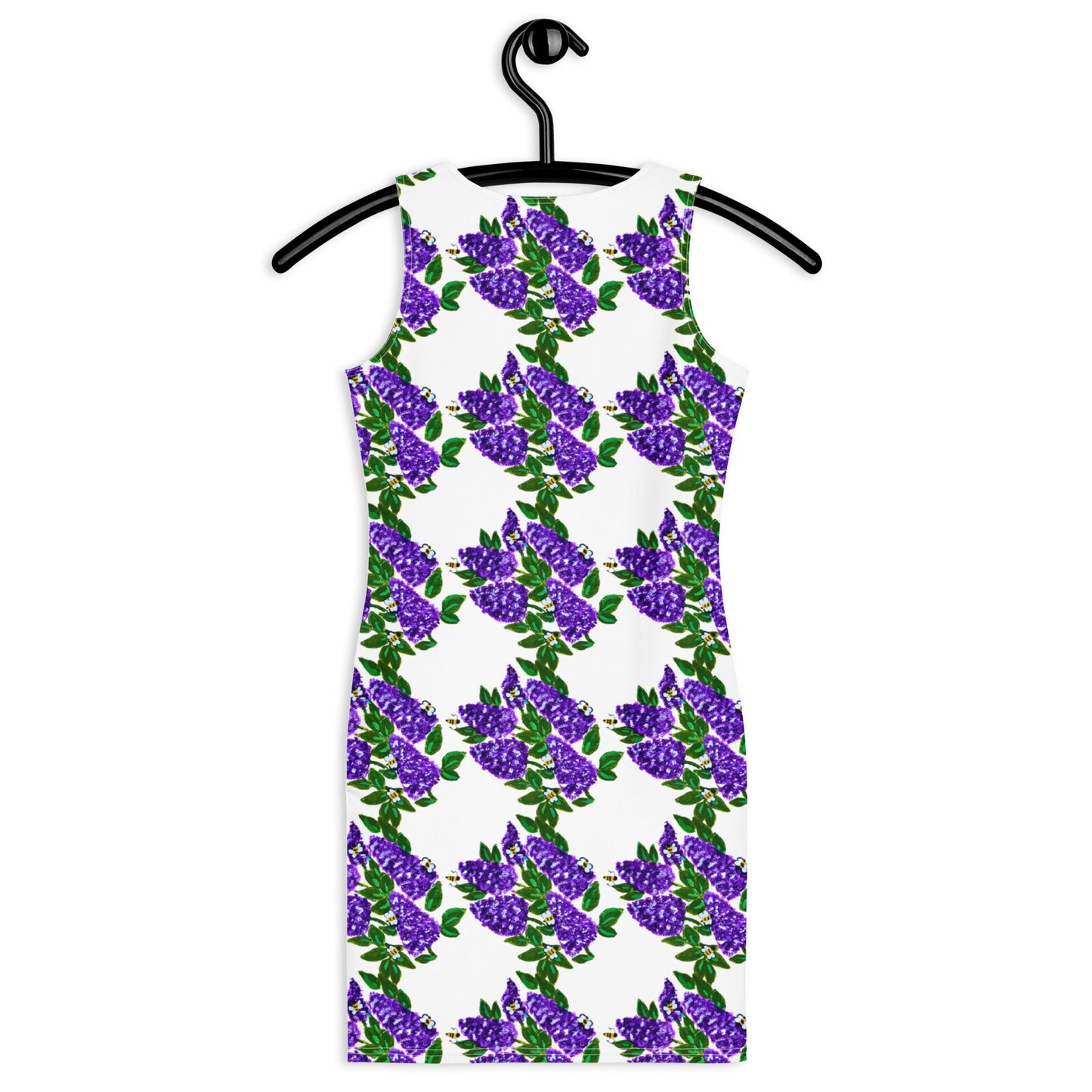 Purple Lilac Bodycon Pattern Dress,Womens Sleeveless Spring Casual Secretary Outfit, Colorful Sexy Clothing