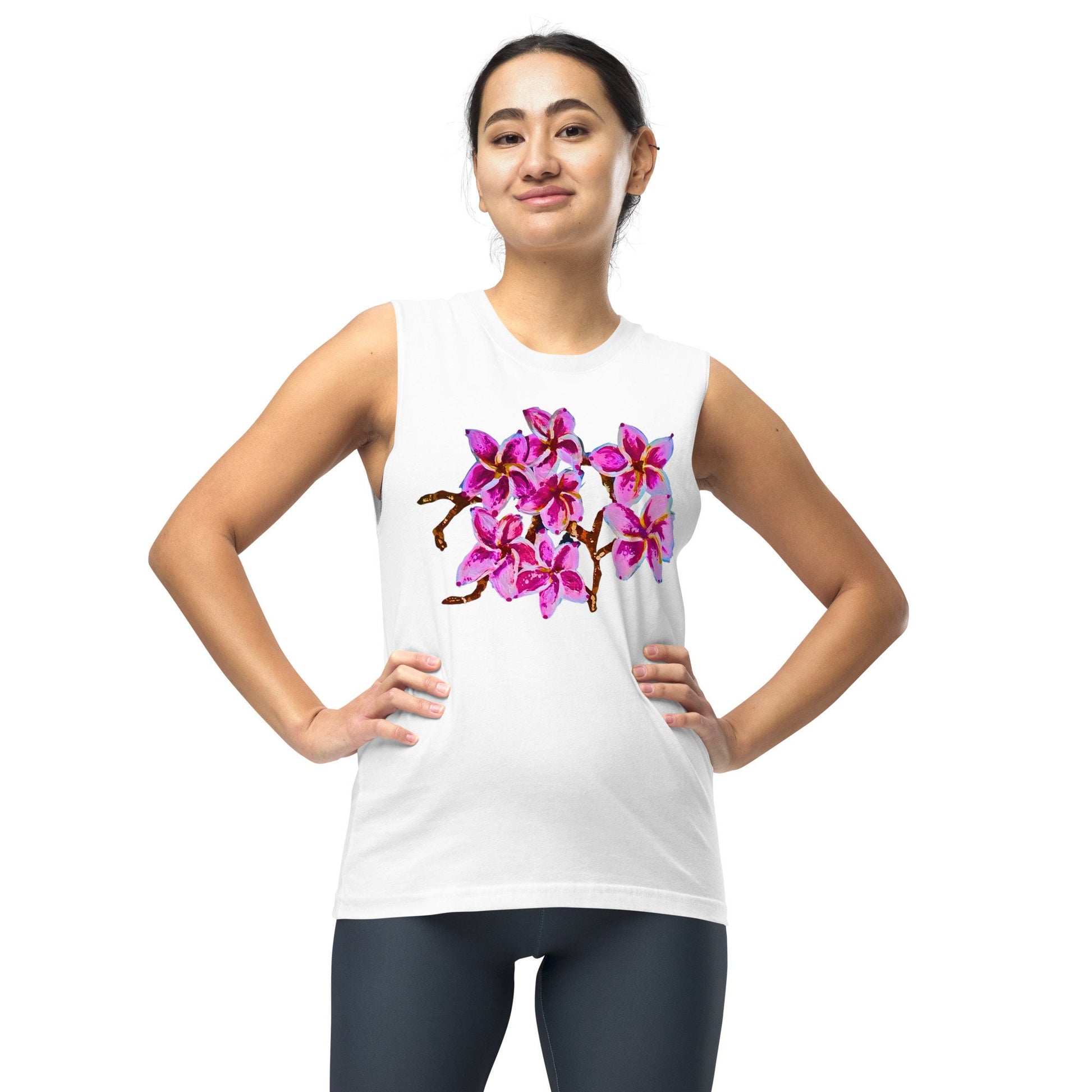 Cherry Blossom Floral Spring Shirt, Trendy Botanical Plant T-shirt, Wildflower Style Pink Top, Painted Floral Clothing