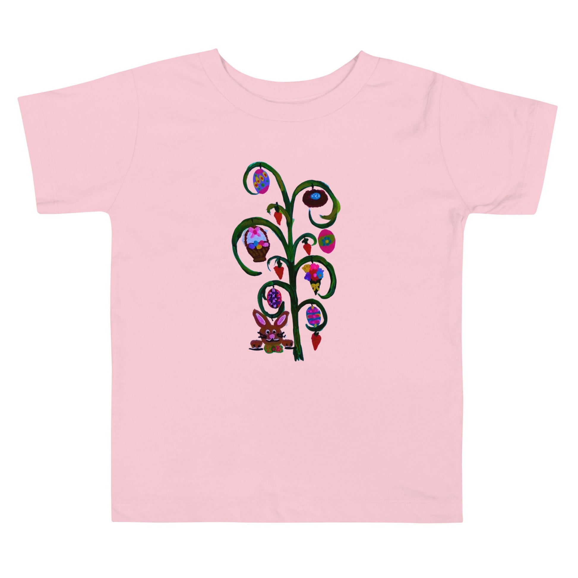 Toddler Easter Short Sleeve Tee, Egg Hunt Shirt, Rabbit Lover Gift, Colorful Spring Shirt, First Easter