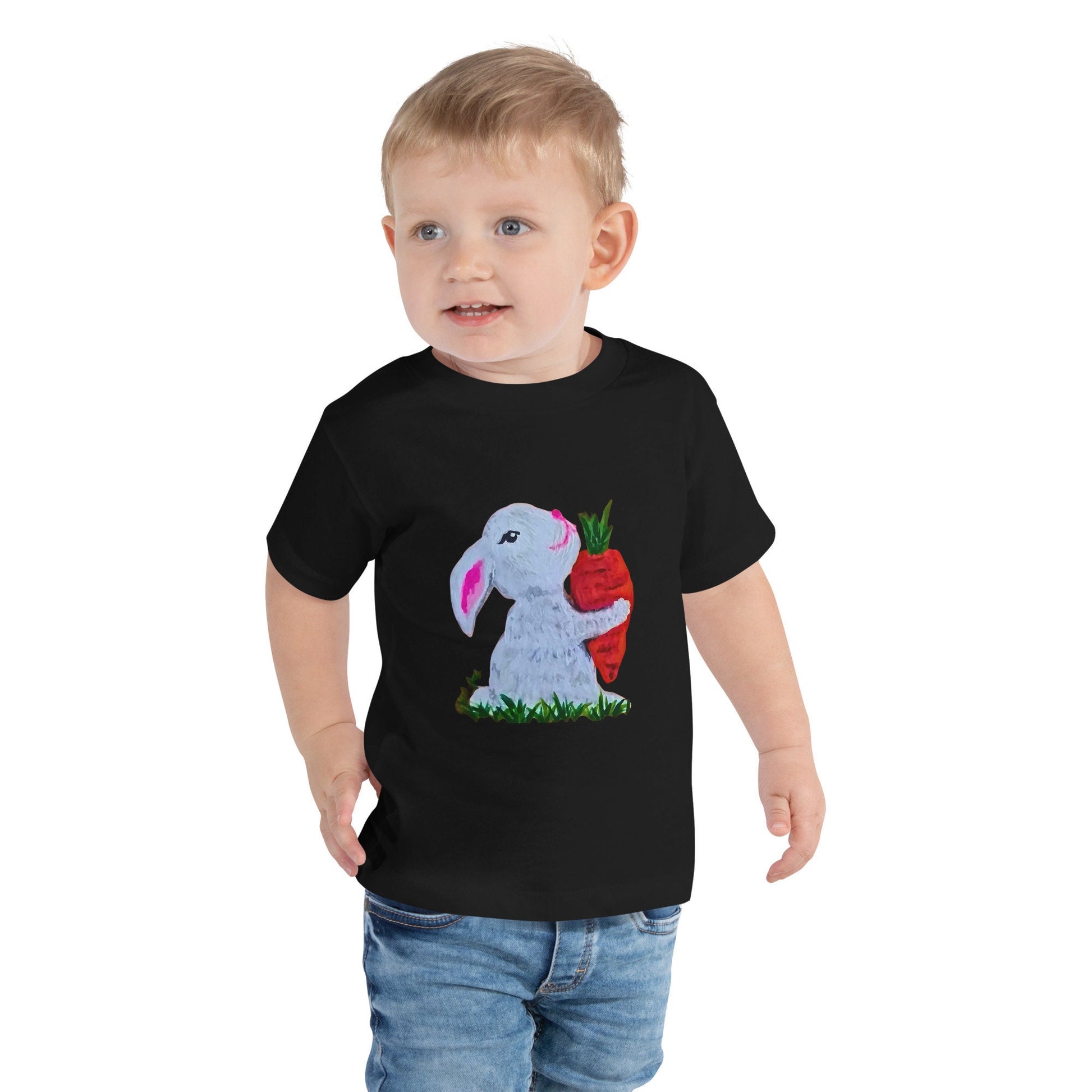 Rabbit Lover Toddler Tee, Short Sleeve Easter Shirt, Egg Hunt Gift, My First Easter, Spring Apparel, Decorative Holiday Wear