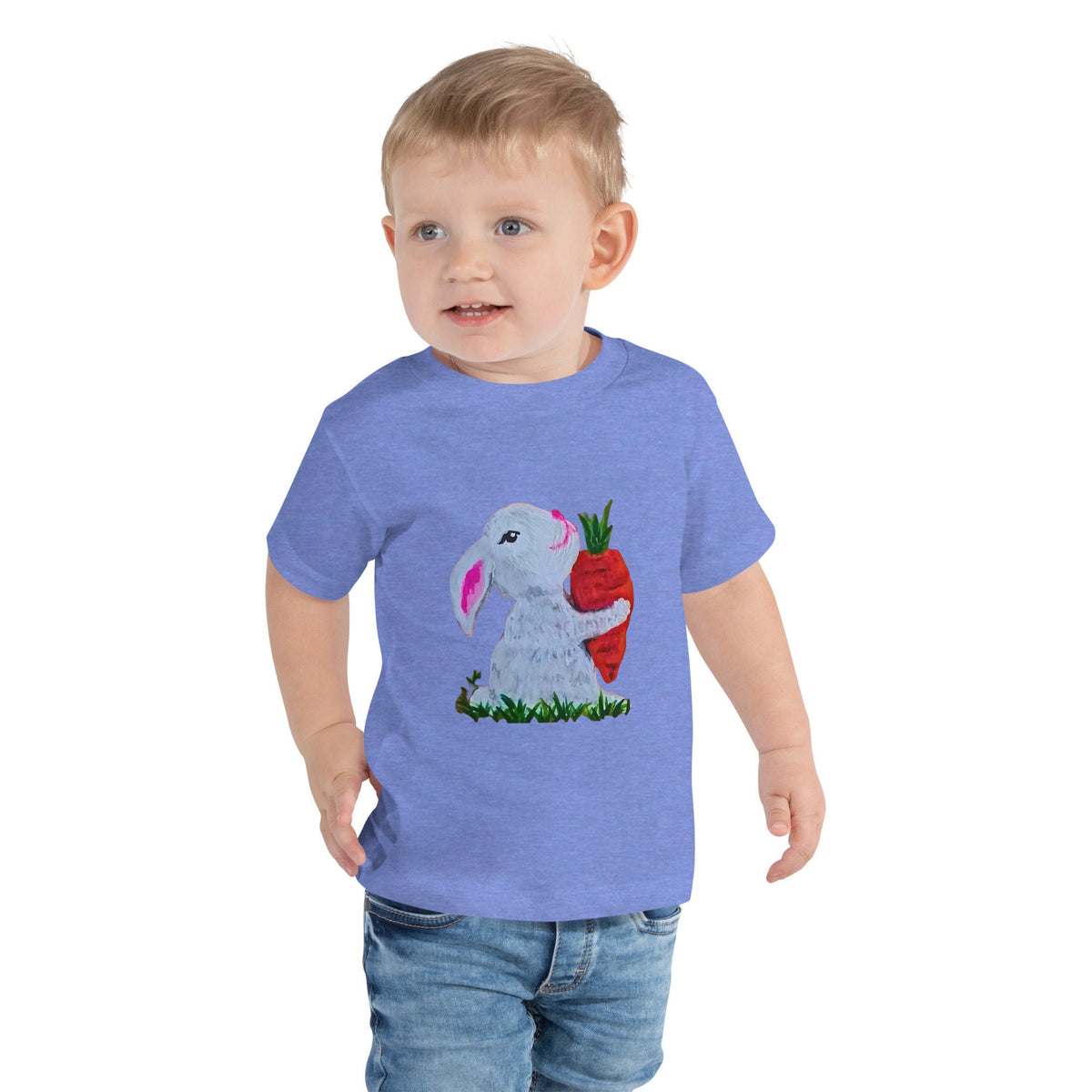 Rabbit Lover Toddler Tee, Short Sleeve Easter Shirt, Egg Hunt Gift, My First Easter, Spring Apparel, Decorative Holiday Wear