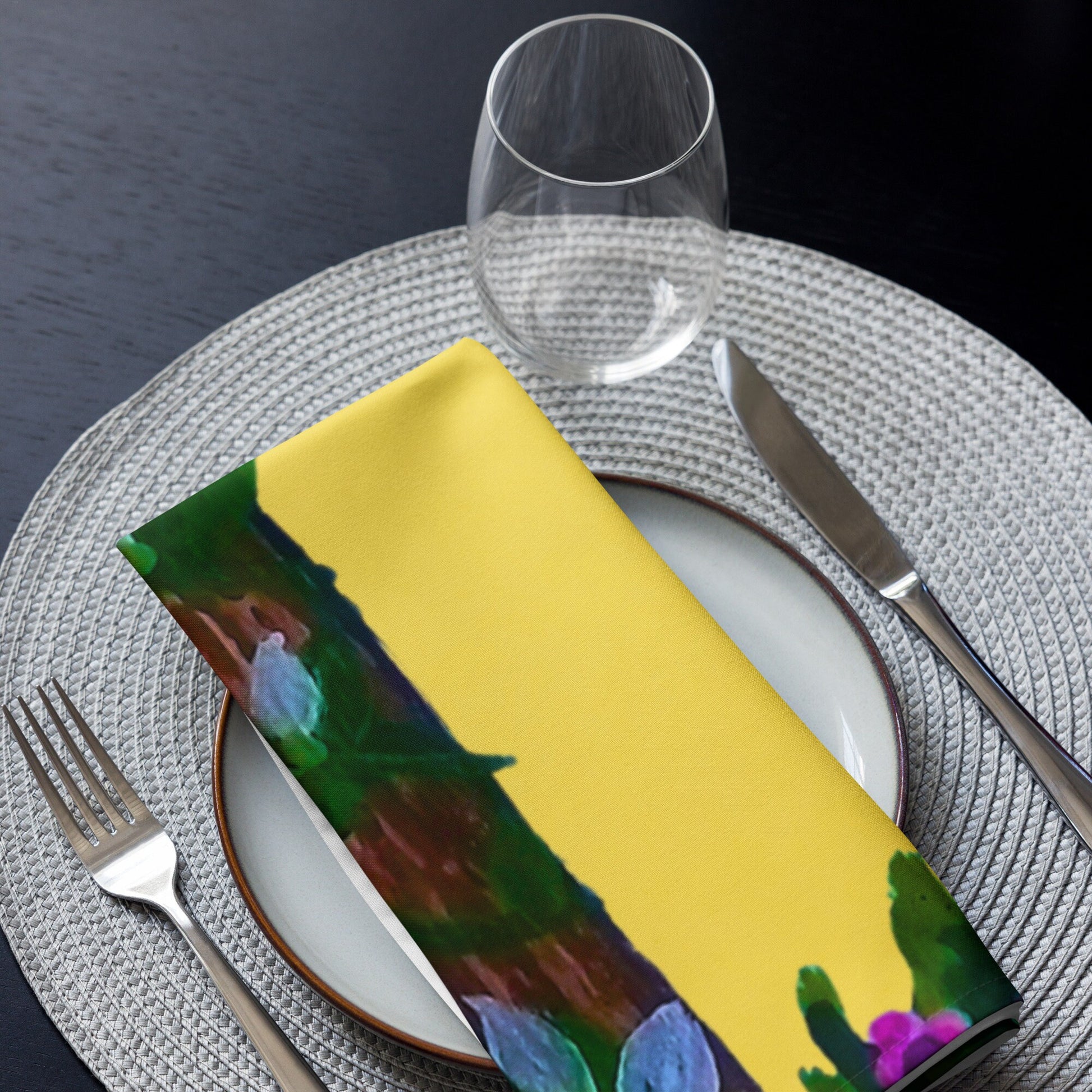 Easter Cross Cloth Napkin Set, Spring Housewears, Holiday Decor, Colorful Design