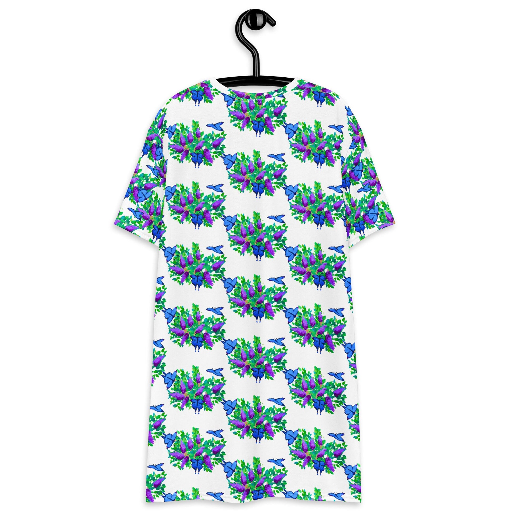 Butterfly Lovers T-shirt Dress, Casual Plus Size Spring Outfit, Colorful Trending Summer Apparel