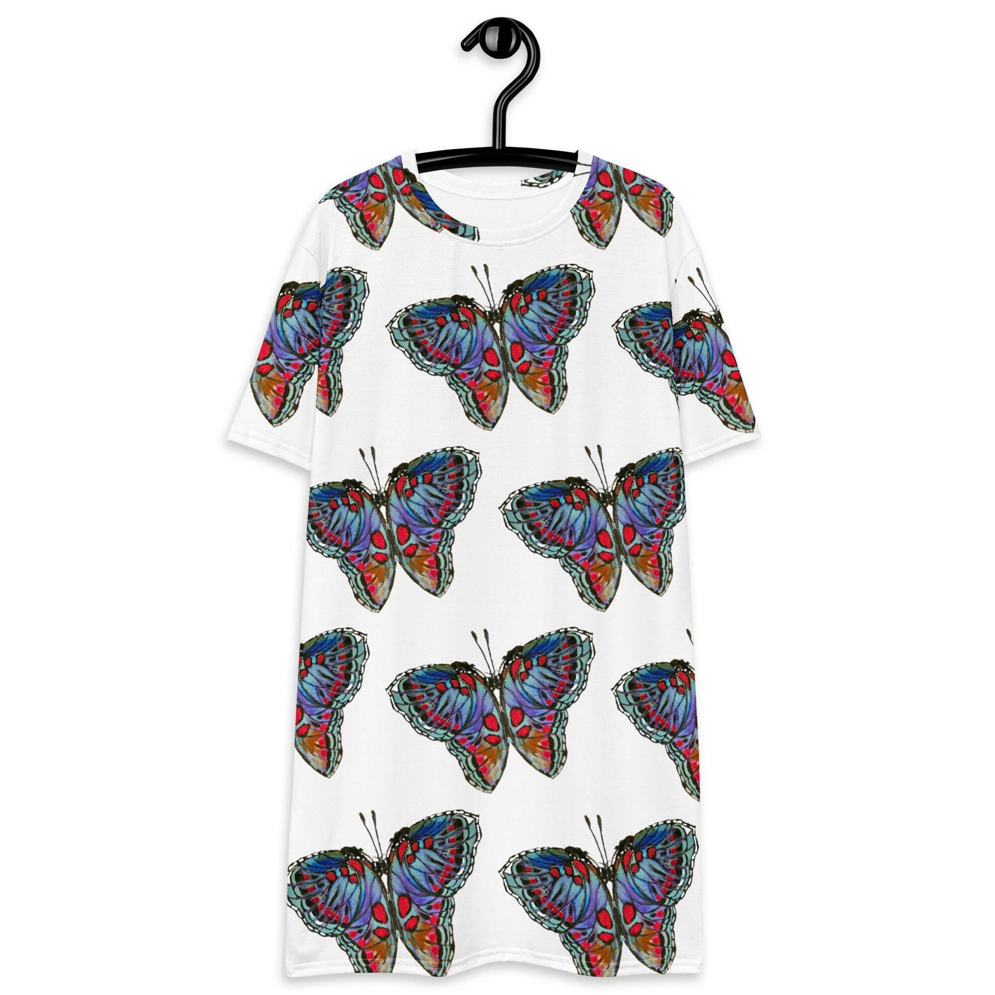 Monarch Butterfly Spring Outfit, Colorful Casual T-shirt Dress, Oversized Trending Nightgown