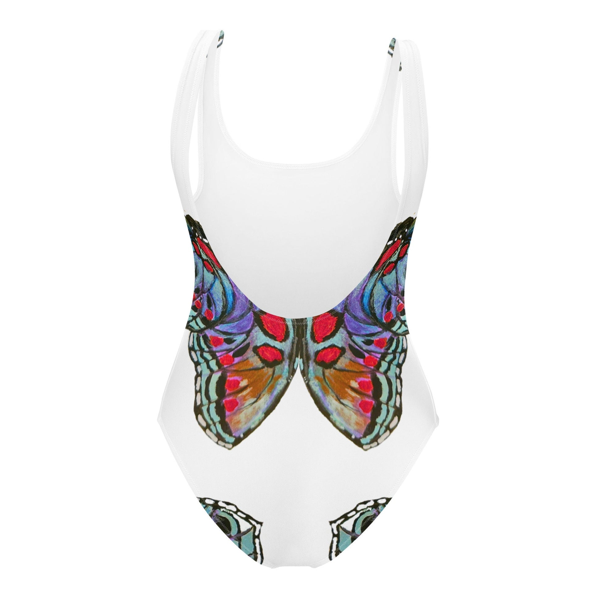 Monarch Butterfly Lovers One-Piece Swimsuit, Beach Swimwear, Vintage Bathing Suit
