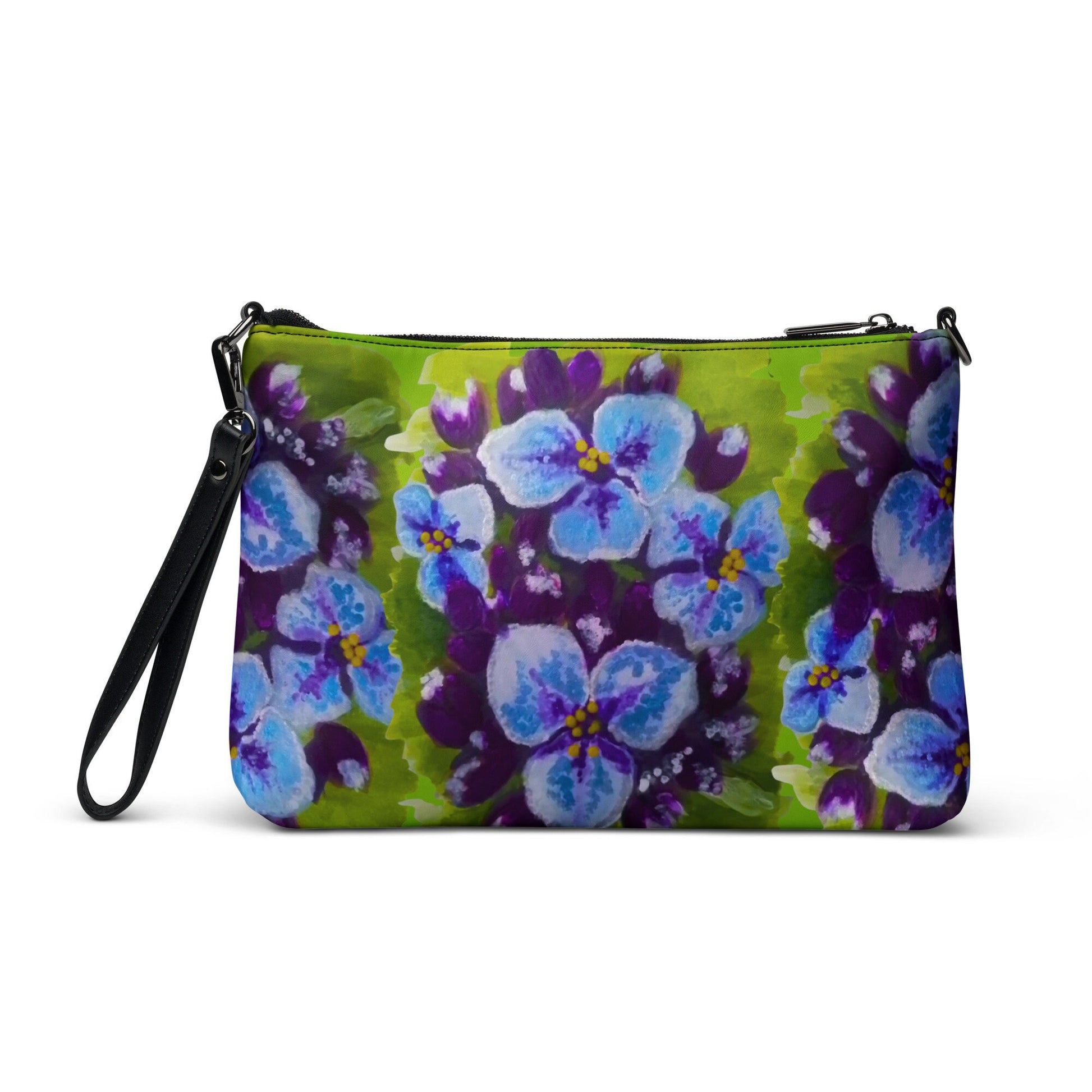Nature Inspired Floral Evening Bag, Trendy Ziptop Closure Crossbody Bag with Pockets, Small Satchel Purse