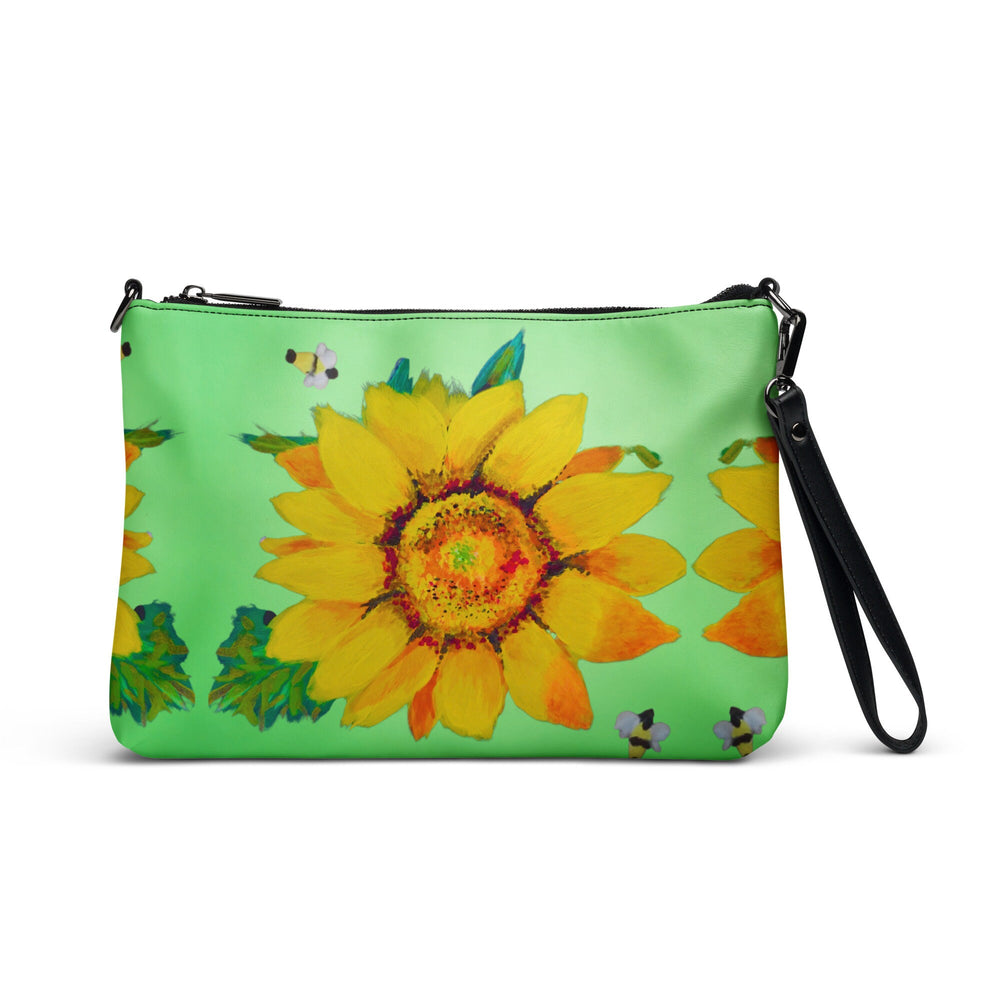 Sunflower Crossbody Bag with Pockets, Trendy Sling Bag with Removable Straps, Small Nature Inspired Purse