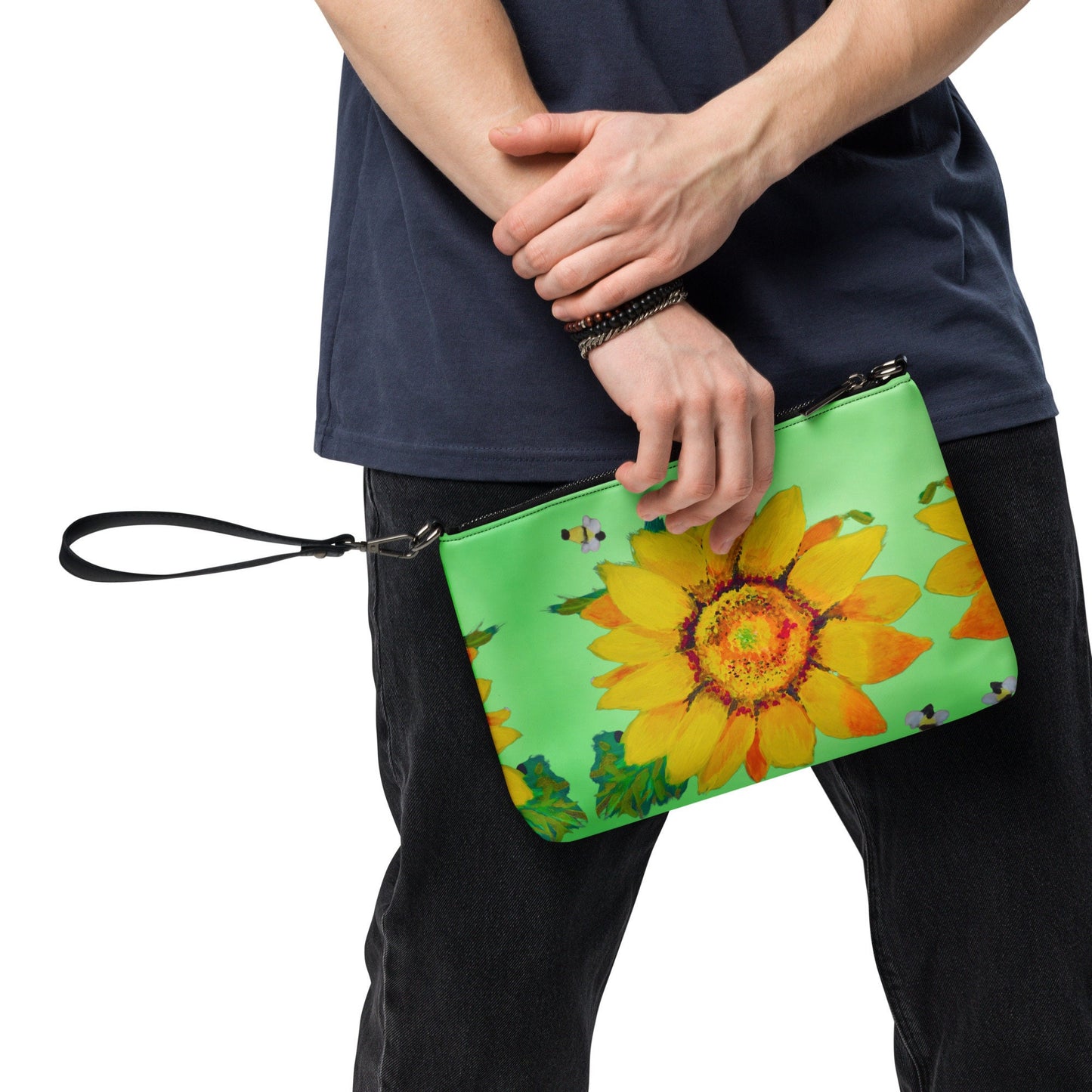 Sunflower Crossbody Bag with Pockets, Trendy Sling Bag with Removable Straps, Small Nature Inspired Purse
