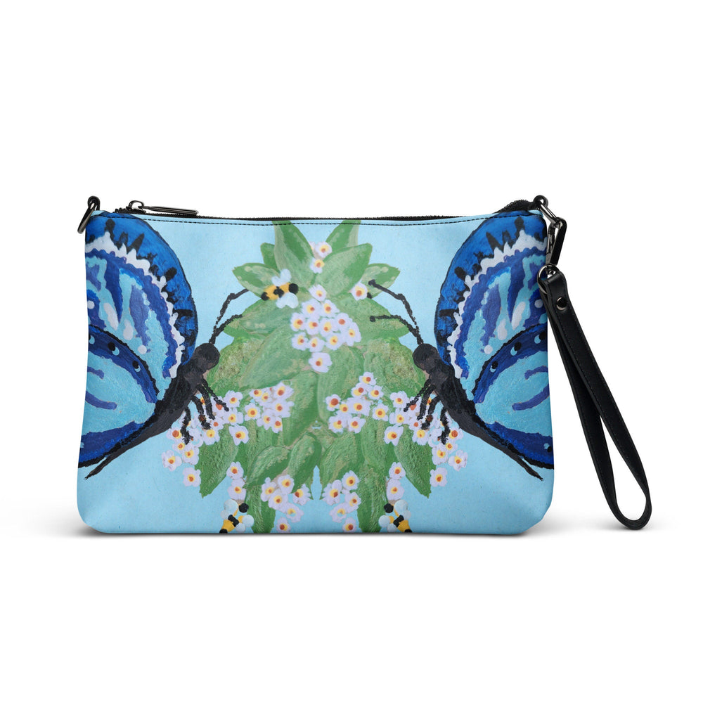 Butterfly Lovers Blue Clutch Purse, Trendy Crossbody Bag with Adjustable Straps, Small Satchel Bag with Pockets