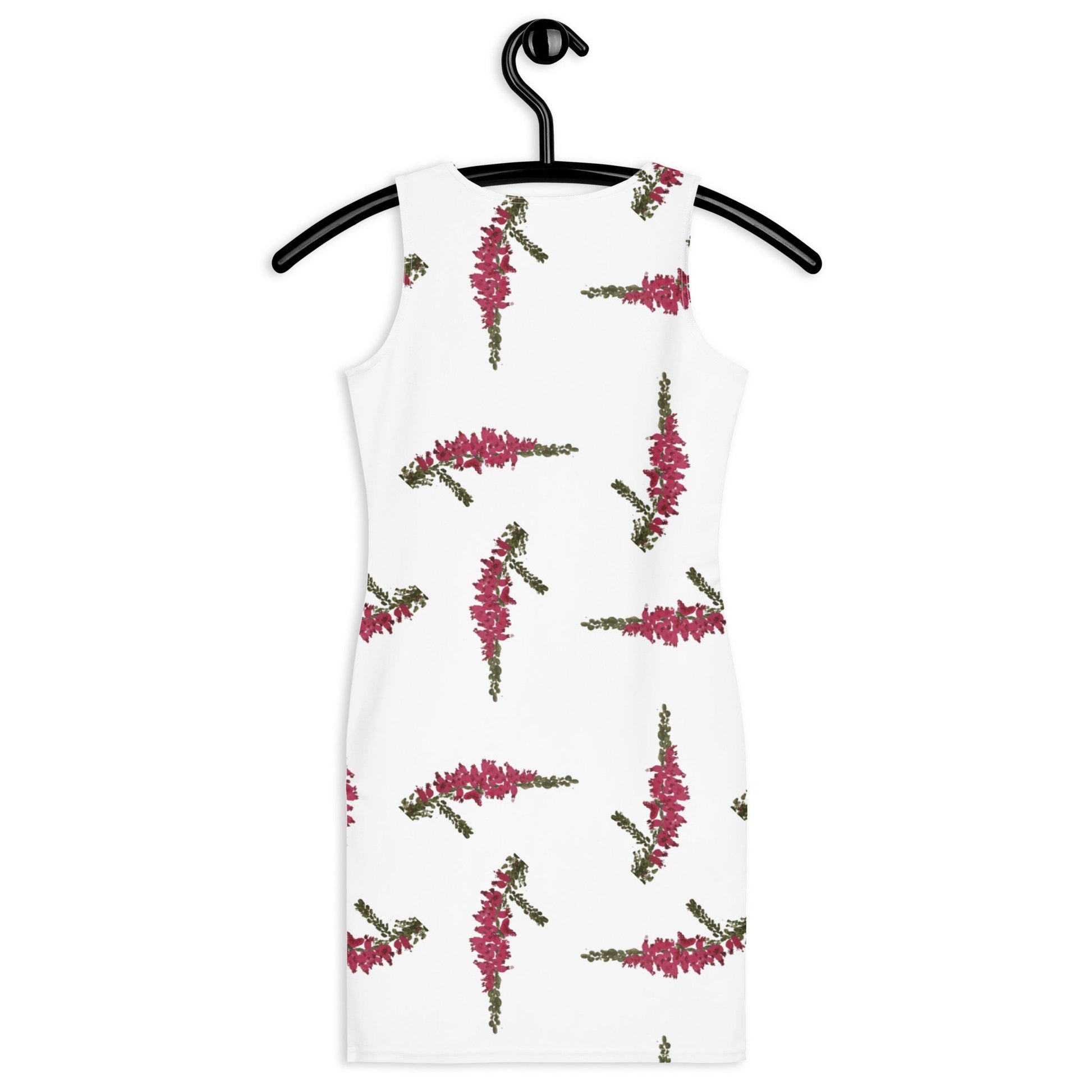Heather Floral Spring Bodycon Dress, Womens Casual Secretary Outfit, Pastel Tight Club Dress Cocktail