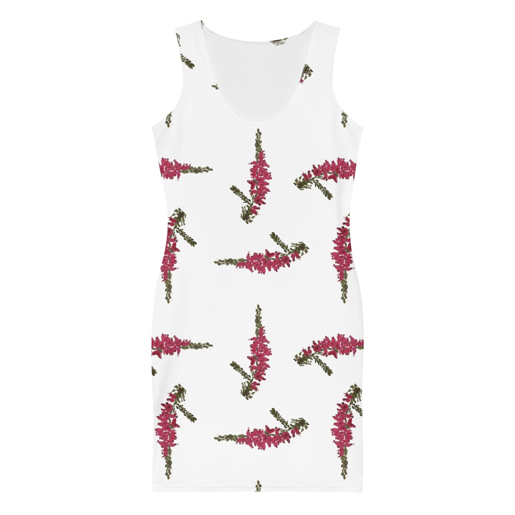 Heather Floral Spring Bodycon Dress, Womens Casual Secretary Outfit, Pastel Tight Club Dress Cocktail