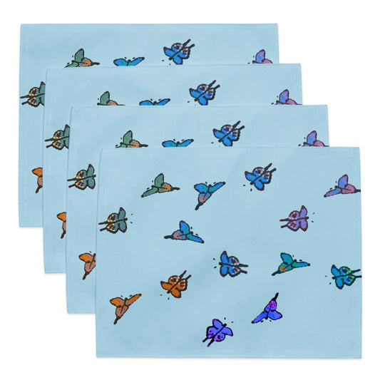 Butterfly Placemat Set of 4, Fun Colorful Placemats for Weddings, Family Dinners or Spring Get Togethers, Water Resistant Placemats