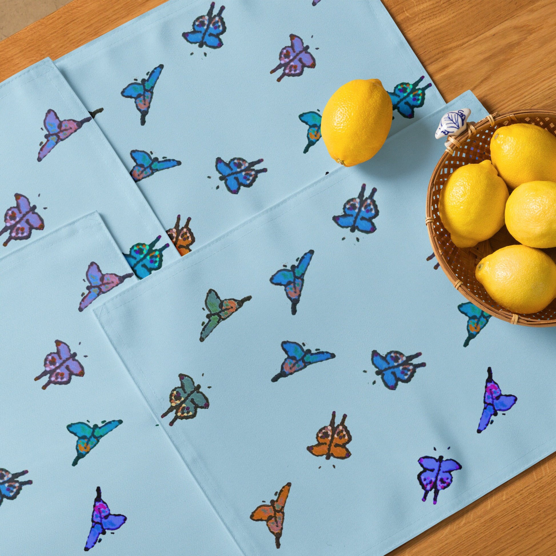 Butterfly Placemat Set of 4, Fun Colorful Placemats for Weddings, Family Dinners or Spring Get Togethers, Water Resistant Placemats