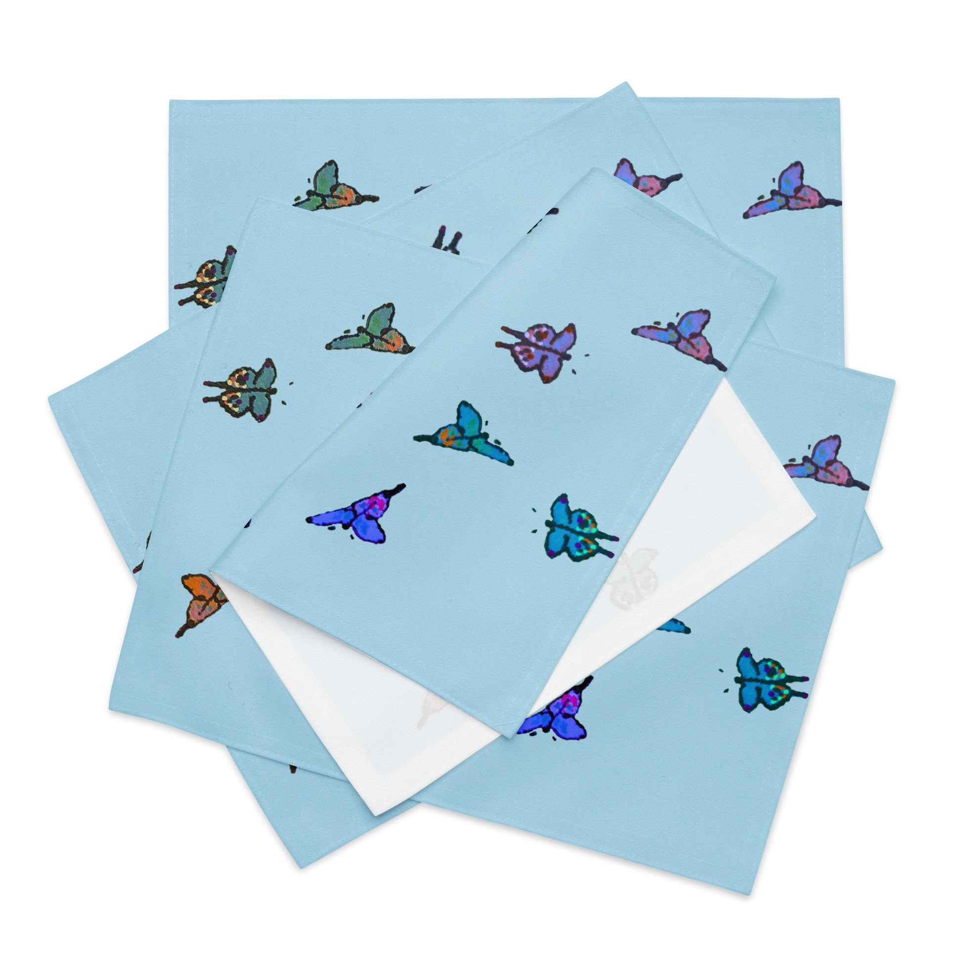 Butterfly Placemat Set of 4, Fun Colorful Placemats for Weddings, Family Dinners or Spring Get Togethers, Water Resistant Placemats