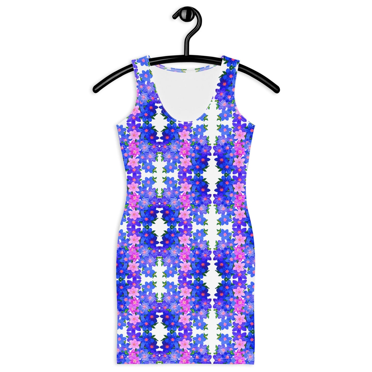 Floral Pattern Bodycon Dress, Flower Garden Inspired Outfit, Botanical Spring Secretary Dress