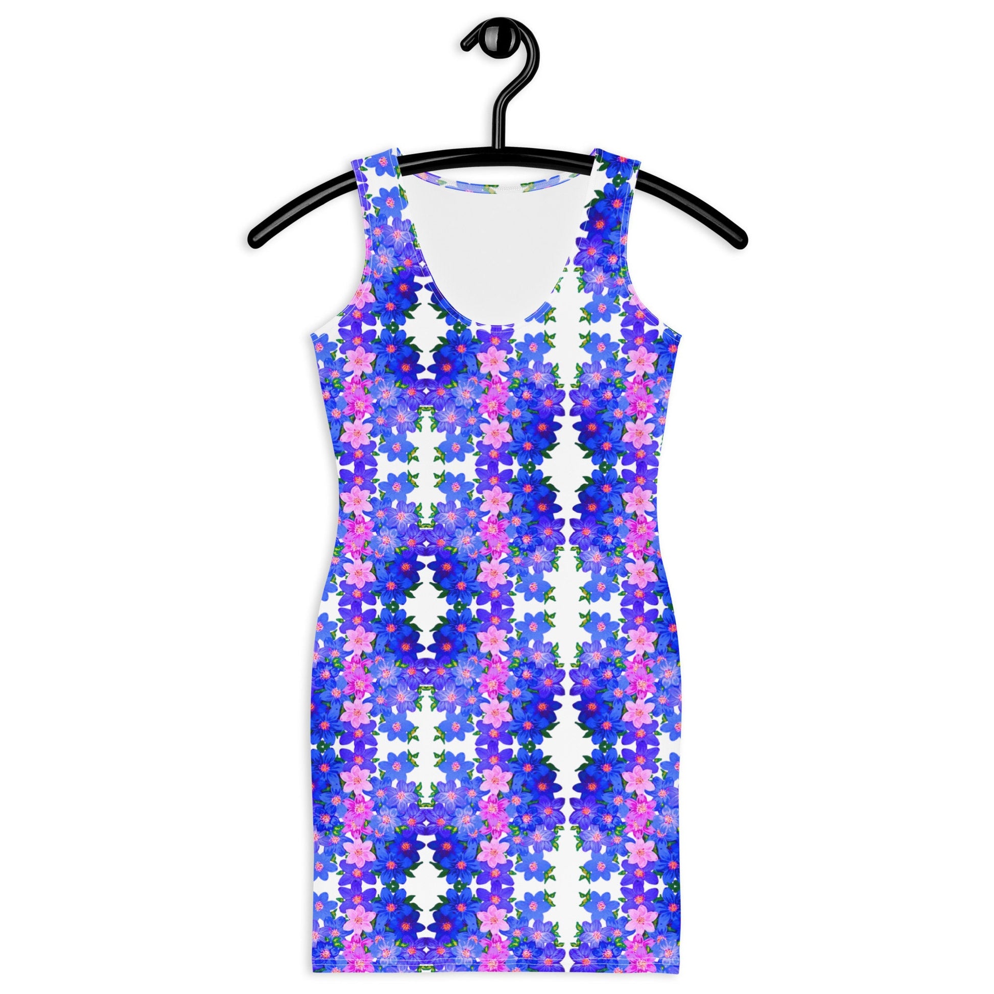 Floral Pattern Bodycon Dress, Flower Garden Inspired Outfit, Botanical Spring Secretary Dress