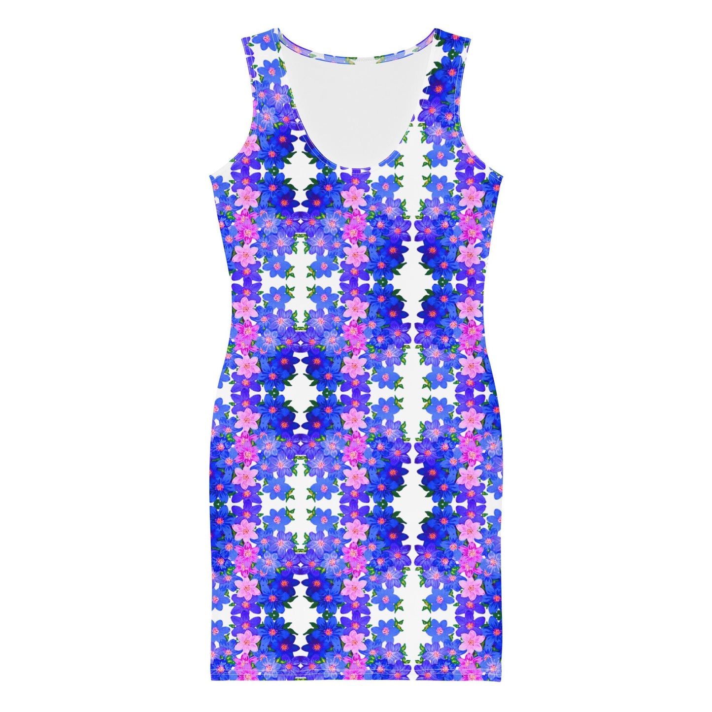 Floral Pattern Bodycon Dress, Flower Garden Inspired Outfit, Botanical Spring Secretary Dress