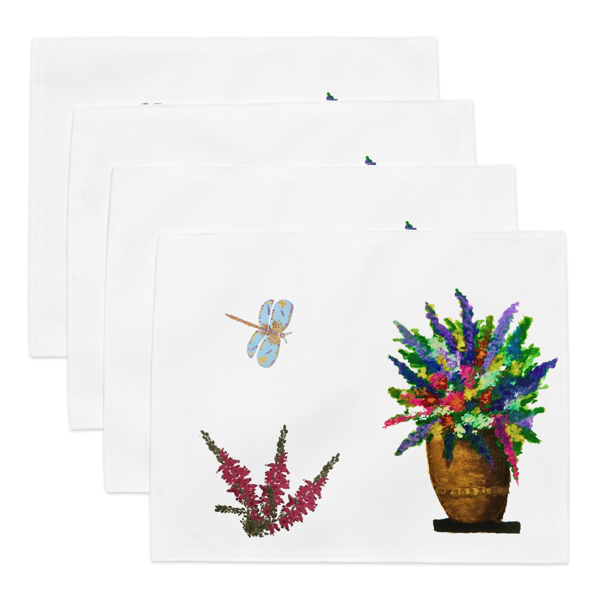 Gardeners Favorites Placemat Set of 4, Water Resistant Activity Placemats, Floral Modern Dinner Placemats, Fun Coloring Placemats
