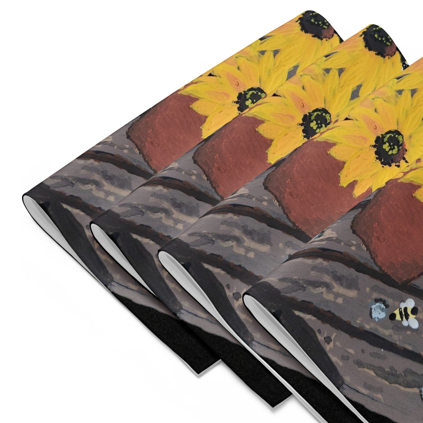 Black Eyed Susan Floral Placemat Set of 4, Modern Dinner Placemats, Water Resistant Activity Placemats, Fun Coloring Placemats