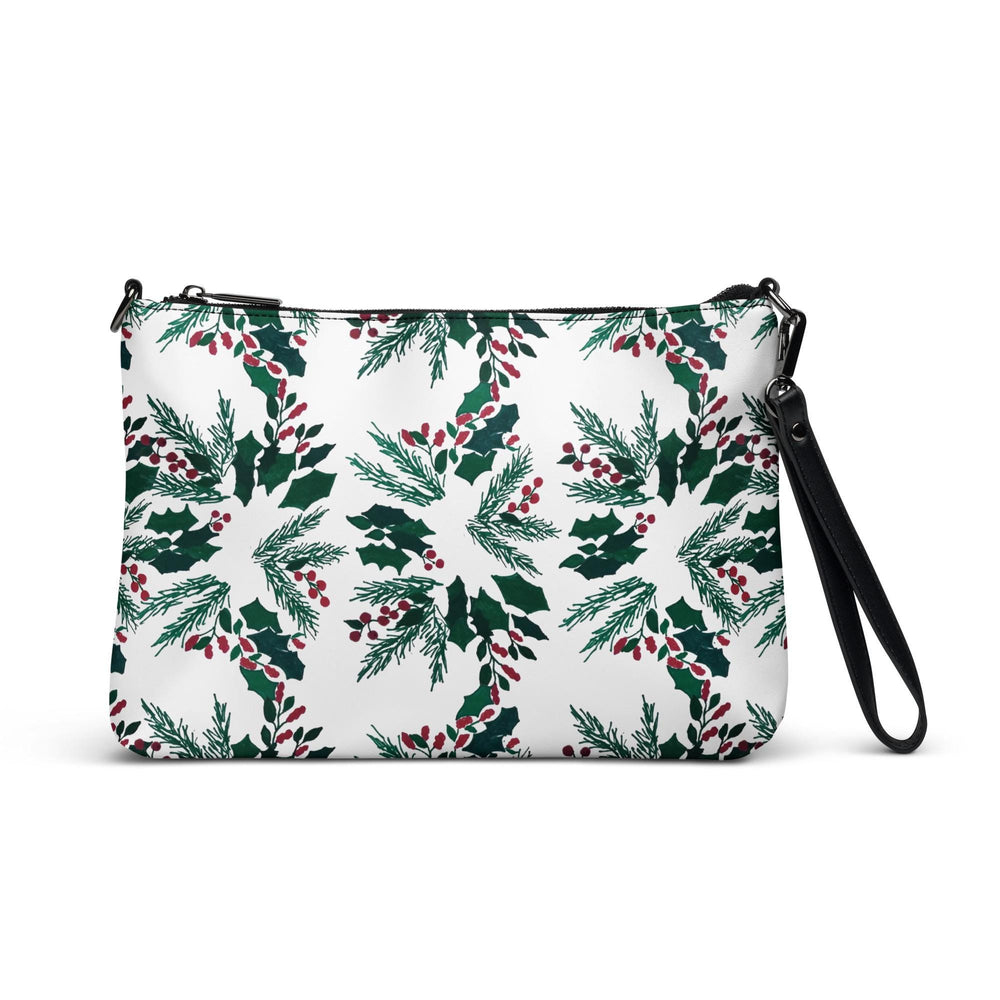 Holiday Floral Purse, Small Trendy Crossbody Bag, Nature Inspired Sling Handbag, Ziptop Closure, Makeup Bag